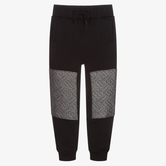 BURBERRY - TEEN BOYS BLACK COTTON JOGGERS - Size 12
